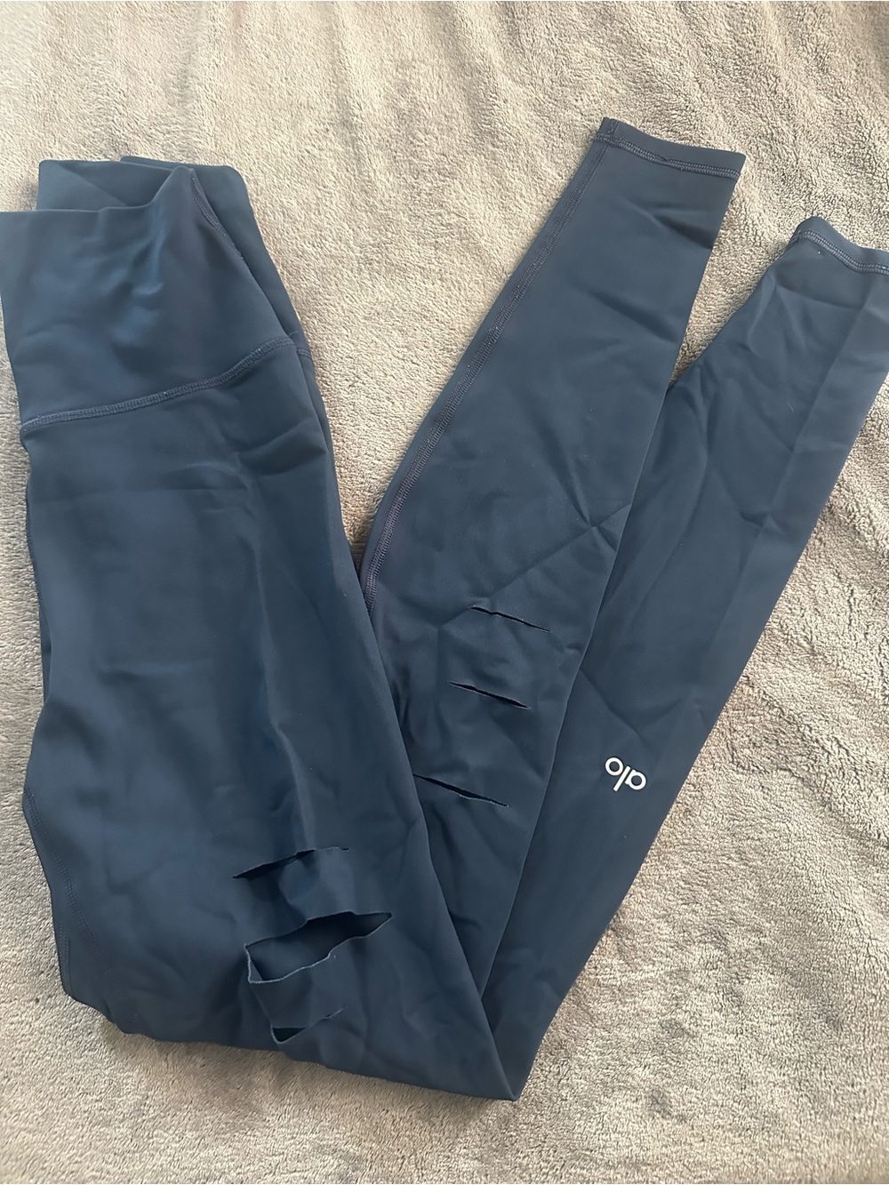 ALO Yoga Navy Leggings with Cutout Detail